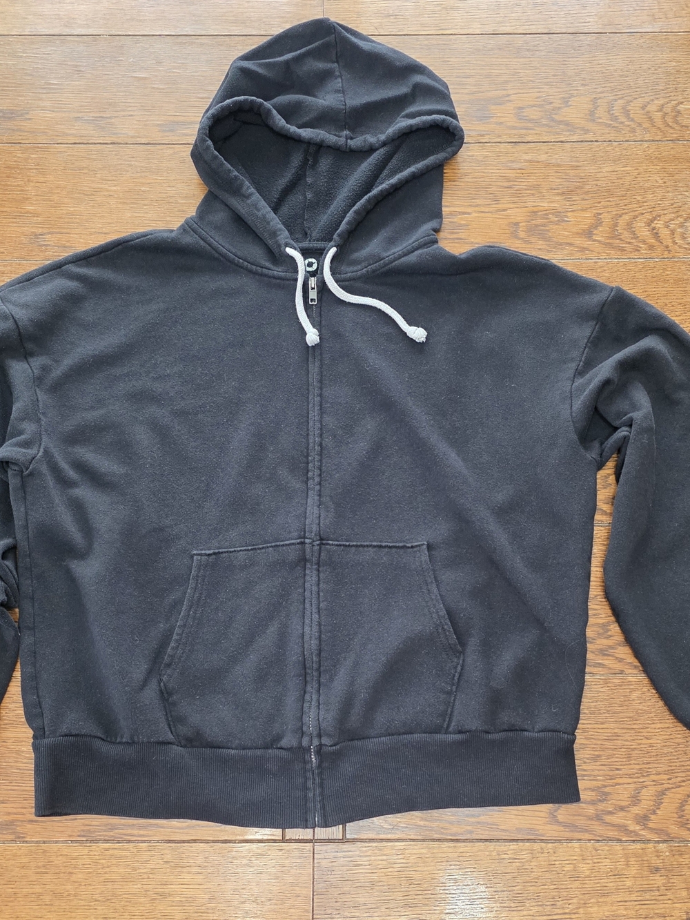 SO Black Zip-Up Hooded Sweatshirt with Contrast Drawstring